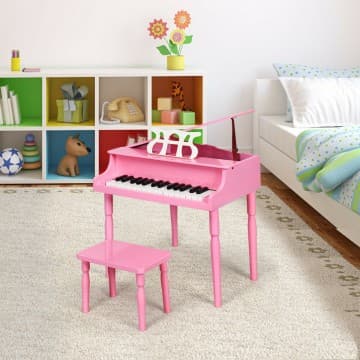Costway Canada Grand piano jouet en bois pour enfants, 30 touches avec tabouret chez Costway Canada