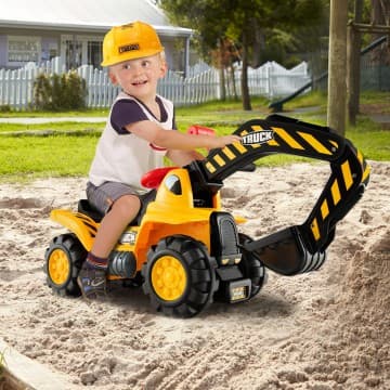 Costway Canada Tracteur pelleteuse à pousser pour enfant avec casque de sécurité chez Costway Canada