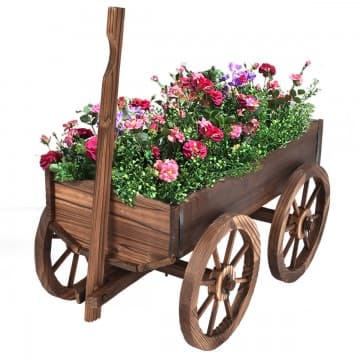 Costway Canada Chariot jardinière en bois avec roues chez Costway Canada