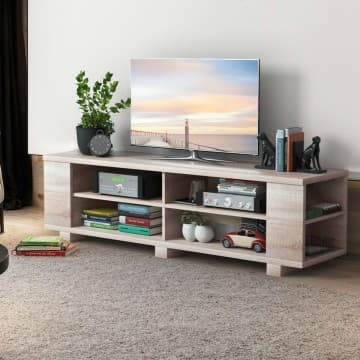 Costway Canada Meuble TV en bois avec 8 étagères ouvertes pour téléviseur à écran plat chez Costway Canada