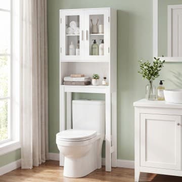 Costway Canada Meuble de rangement en bois au-dessus des toilettes avec étagère chez Costway Canada