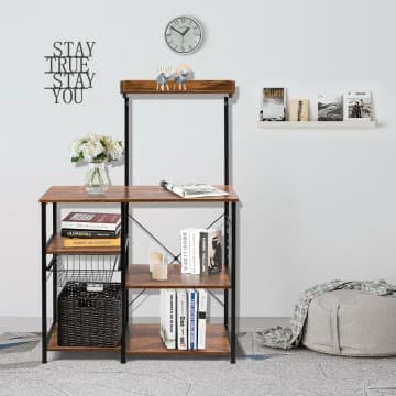 Costway Canada 4-tier Kitchen Baker's Rack with Basket and 5 Hooks chez Costway Canada