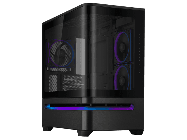ASUS Prime AP202 ARGB Black mATX case with fully tempered curved glass chez Newegg Canada