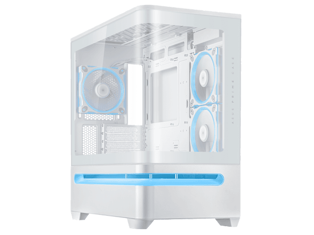 ASUS Prime AP202 ARGB Blanc mATX case with fully tempered curved glass chez Newegg Canada