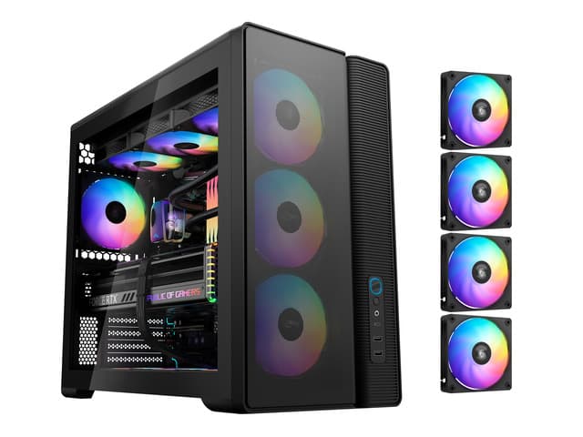 Newegg Canada SAMA S50 ATX Mid Tower Case with 4 ARGB PWM Fans&Hub chez Newegg Canada