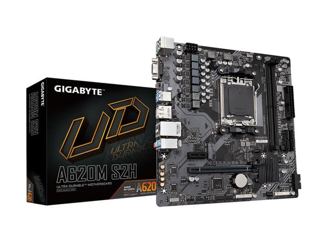 Newegg Canada GIGABYTE A620M S2H AM5 LGA 1718 AMD A620 M-ATX Carte mère with 3-Year chez Newegg Canada