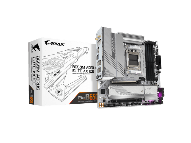 Newegg Canada GIGABYTE B650M AORUS ELITE AX ICE AM5 LGA 1718 AMD B650 M-ATX Carte mère chez Newegg Canada