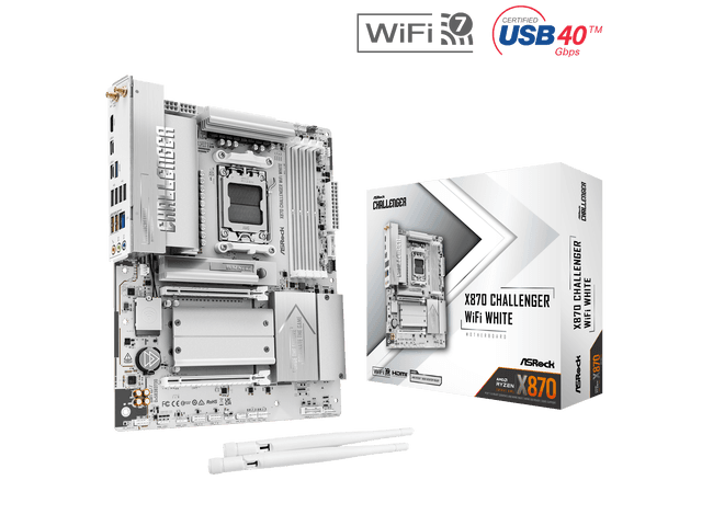 Newegg Canada ASRock X870 Challenger WiFi Blanc AM5 AMD X870 ATX Carte mère chez Newegg Canada