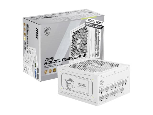 Newegg Canada MSI MAG A1000GL PCIE5 Blanc, Fully Modular Compact Gaming 1000W chez Newegg Canada