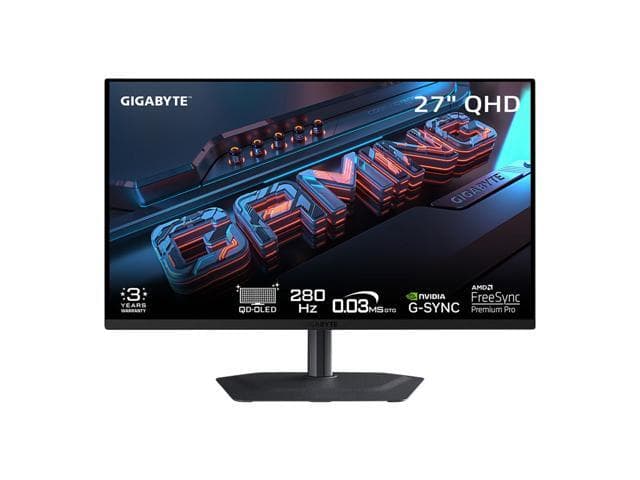 GIGABYTE 27 inch QHD 2K 1440P 280Hz AMD FreeSync Premium Pro & G-Sync Compatible 0.03ms OLED Gaming Computer Monitor... chez Newegg Canada