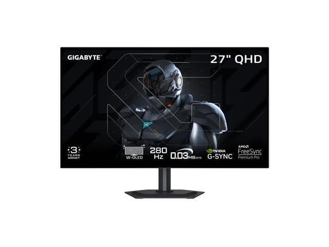 GIGABYTE 27" QHD 2K 1440P 280Hz with AMD FreeSync Premium Pro & G-SYNC Compatible 0.03ms HDR500 USB-C KVM OLED Gaming... chez Newegg Canada
