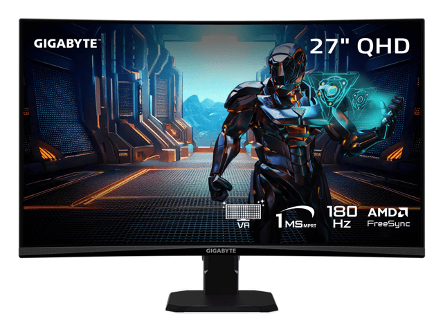 GIGABYTE 27 inch QHD 2K 1440P 180Hz Curved Gaming Computer Monitor 122% sRGB GS27QCA chez Newegg Canada