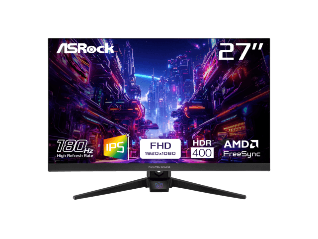 ASRock Phantom Gaming 27 inch Full HD FHD 180Hz IPS AMD FreeSync HDR400 Gaming Computer Monitor with Swivel & Tilt... chez Newegg Canada