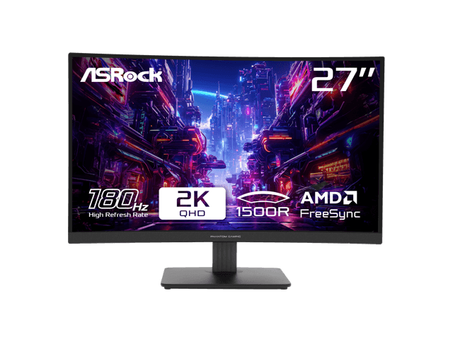 ASRock Phantom Gaming 27" QHD 2K 1440P 180Hz WITH AMD FreeSync Premium 95% DCI-P3 Curved Gaming Computer Monitor... chez Newegg Canada