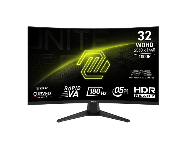 MSI 32 inch (31.5" viewable) WQHD 2K 1440P 180Hz AMD FreeSync Premium HDR Ready 0.5ms USB-C Curved Computer Gaming... chez Newegg Canada