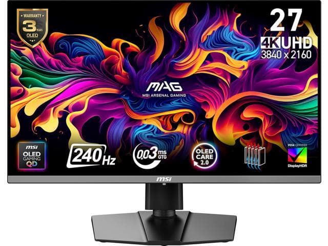 MSI 27 inch UHD 4K 240Hz AMD FreeSync Premium Pro & G-Sync Compatible HDR400 USB-C Ai Vision OLED Gaming Computer... chez Newegg Canada