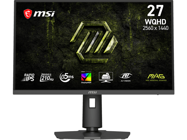MSI 27 inch WQHD 2K 1440P 210Hz IPS Adaptive Sync Gaming Computer Monitor with Height Adjustable, Swivel, Pivot, Tilt... chez Newegg Canada