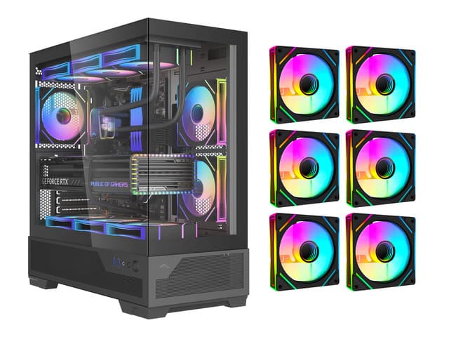 Newegg Canada SAMA V43 ATX Gaming Boîtier PC, 6 x ARGB Infinity Mirror Fans + PWM Hub chez Newegg Canada