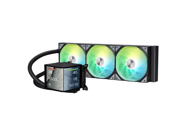 Newegg Canada TRYX PANORAMA 360 ARGB 360mm AIO 6.67'' AMOLED Curved Screen 3D chez Newegg Canada