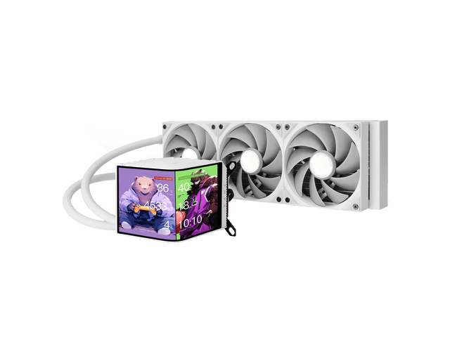 Newegg Canada TRYX PANORAMA 360 White 360mm AIO 6.67'' AMOLED Curved Screen 3D chez Newegg Canada