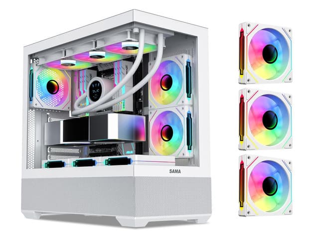 Newegg Canada SAMA SV02 Dual USB3.0 and Type C Tempered Glass ATX Mid Tower Gaming PC chez Newegg Canada