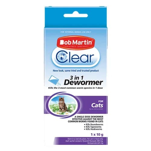 Canada Pet Care - Bob Martin Clear 3 in 1 Dewormer for Cats 1x10g chez Canada Pet Care