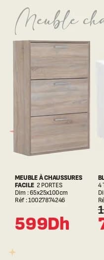 Meuble à chaussures 2 portes chez Kitea
