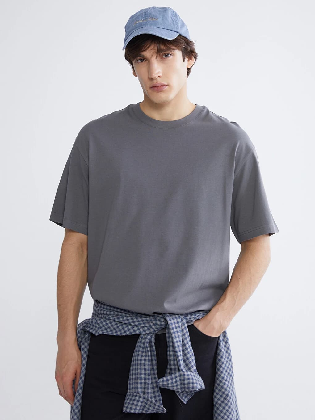T-shirt Basique Pour Homme En Coton 100 % À Coupe Ample