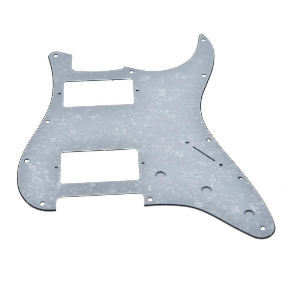 Dopro 11-Hole ST Style Dual Humbucker HH Pickguard for American Strat Guitars with dual humbucking pickups Square Corner Hole White Pearl chez Amazon US