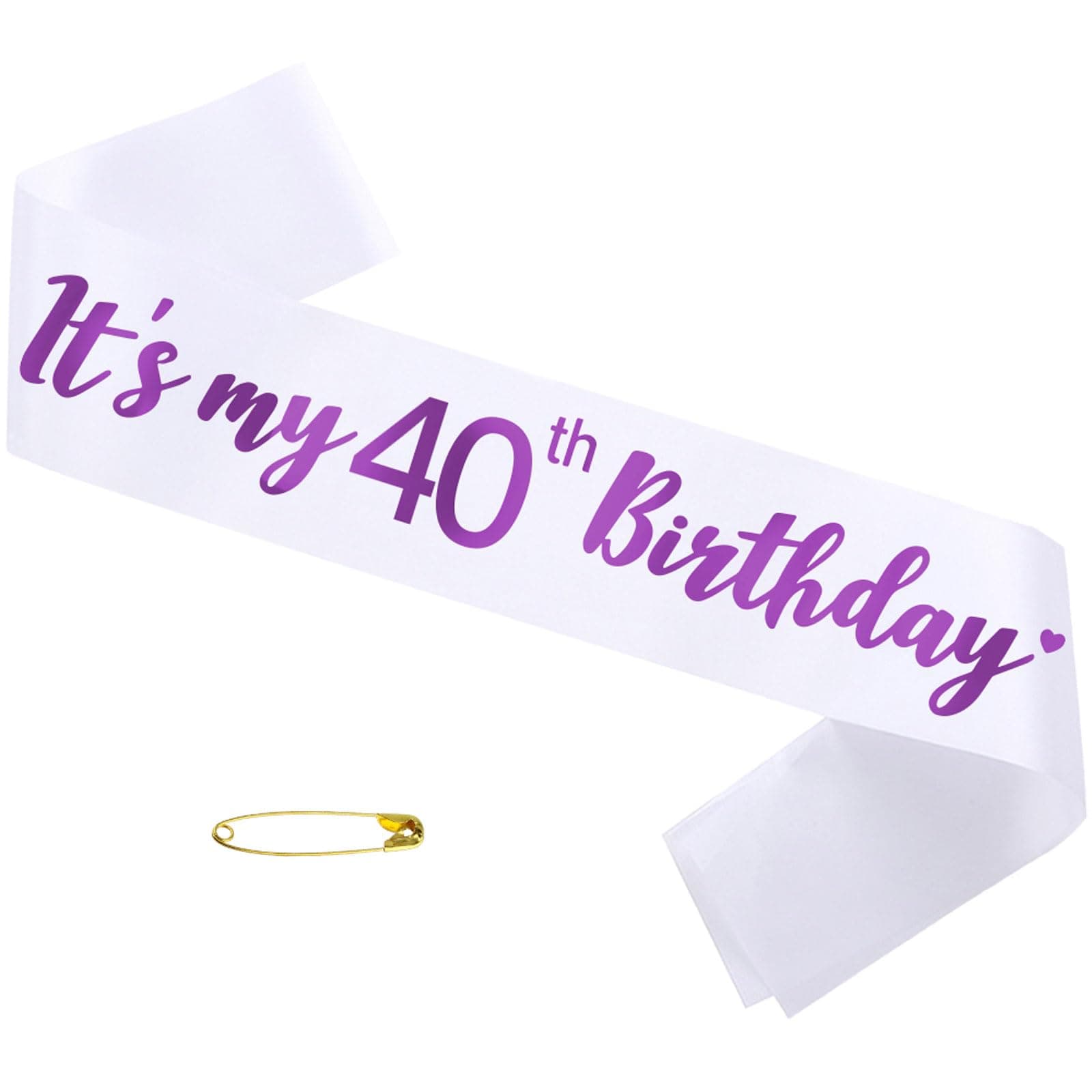 Its My 40th Birthday Sash Foil Birthday Sash for Women 40 Fabulous Funny Party Decorations Supplies White Purple chez Amazon US
