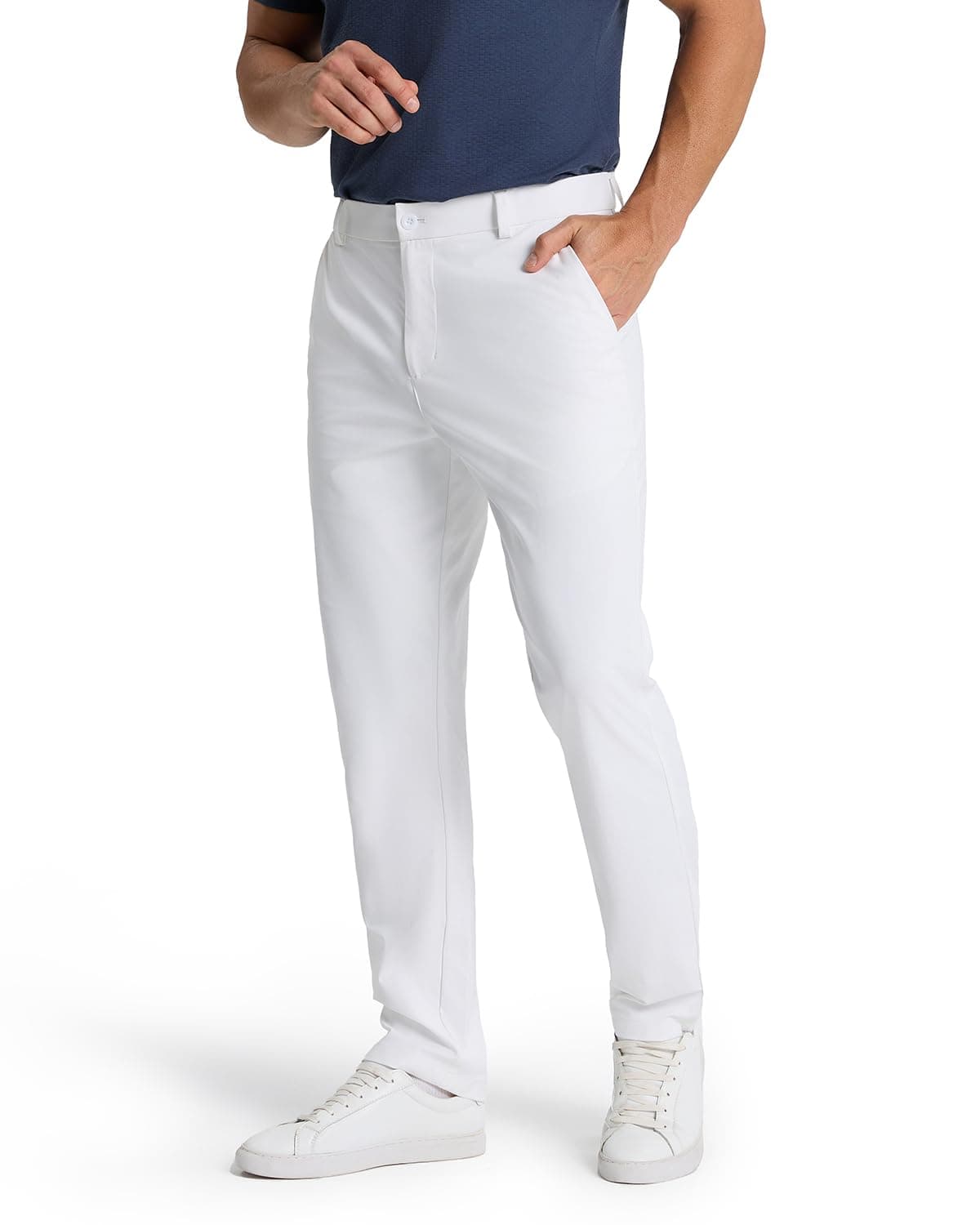 SNOWTEN Mens Classic Fit Golf Pants Stretch Dress Pants 30''/32''/34'' Lightweight Casual Suit Pants with Pockets