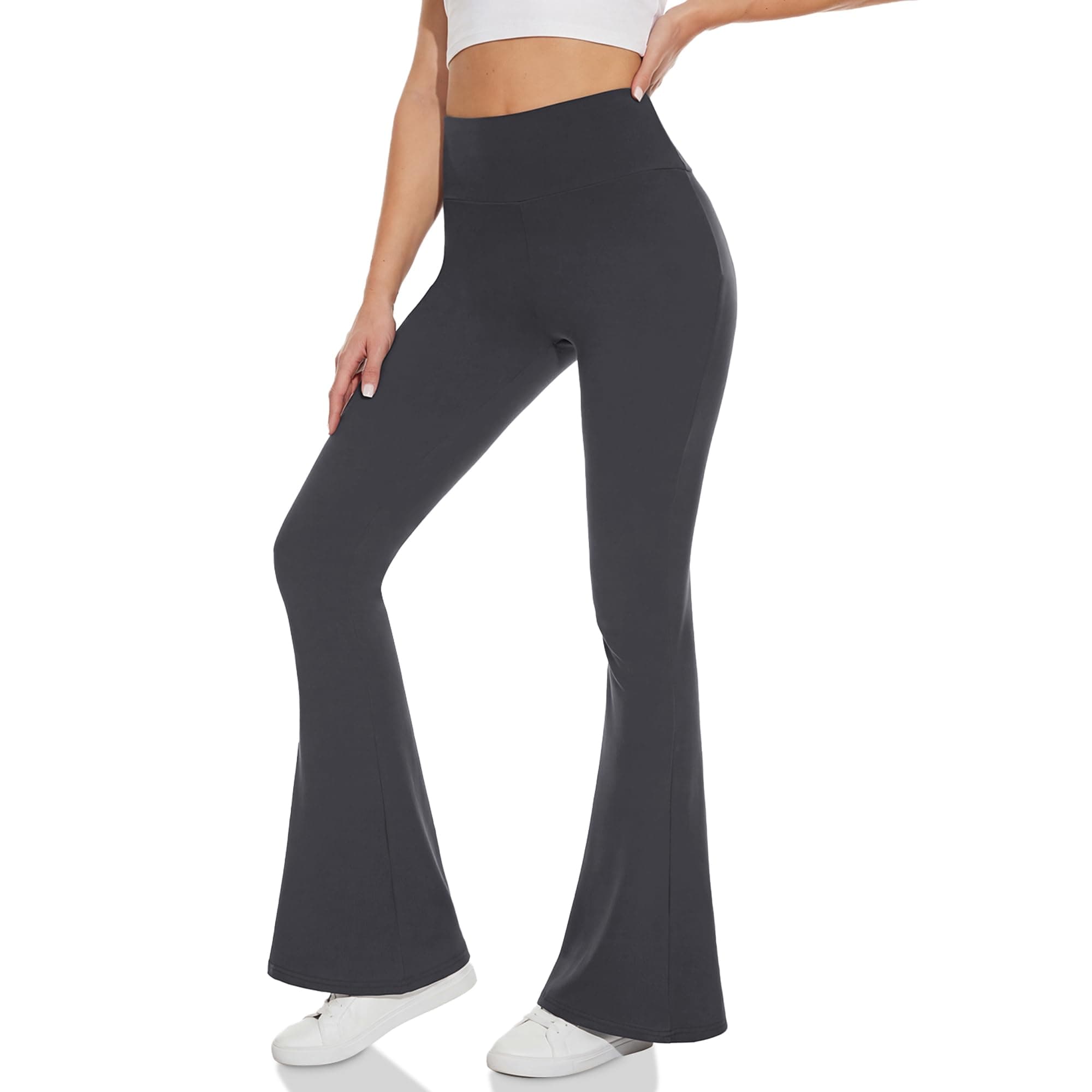 HIPOWER Yoga Pants for Women High Waisted | Flared Leggings with Tummy Control Soft Stretchy Bootcut Trousers for Gym Workout