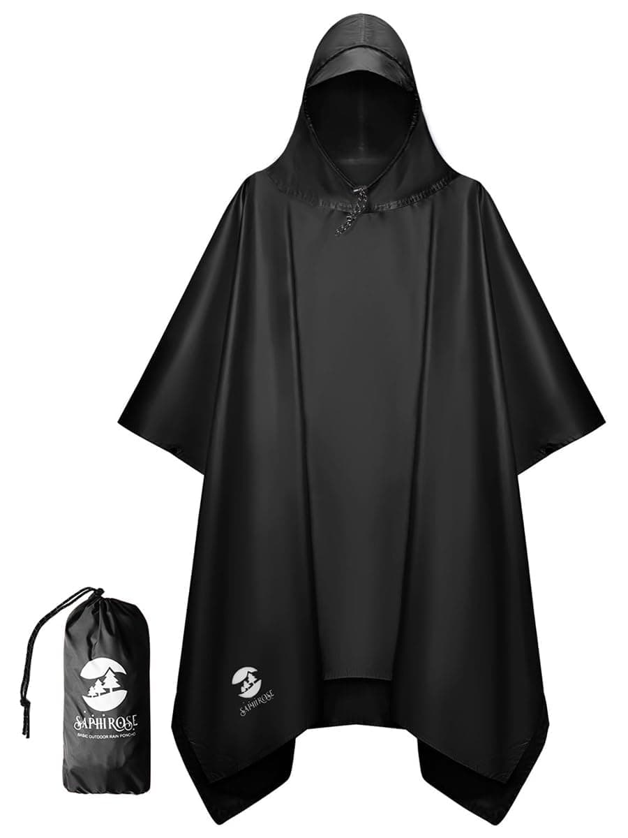 SaphiRose Hooded Rain Poncho Waterproof Raincoat Jacket for Men Women Adults chez Amazon US