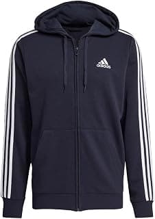 adidas mens Essentials French Terry 3-stripes Full-zip Hoodie chez Amazon US
