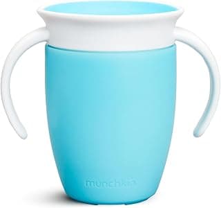 Munchkin – Miracle 360˚ – Gobelet d’apprentissage avec poignées, anti-déversement, 200 ml, bleu, 1 pack chez Amazon Canada