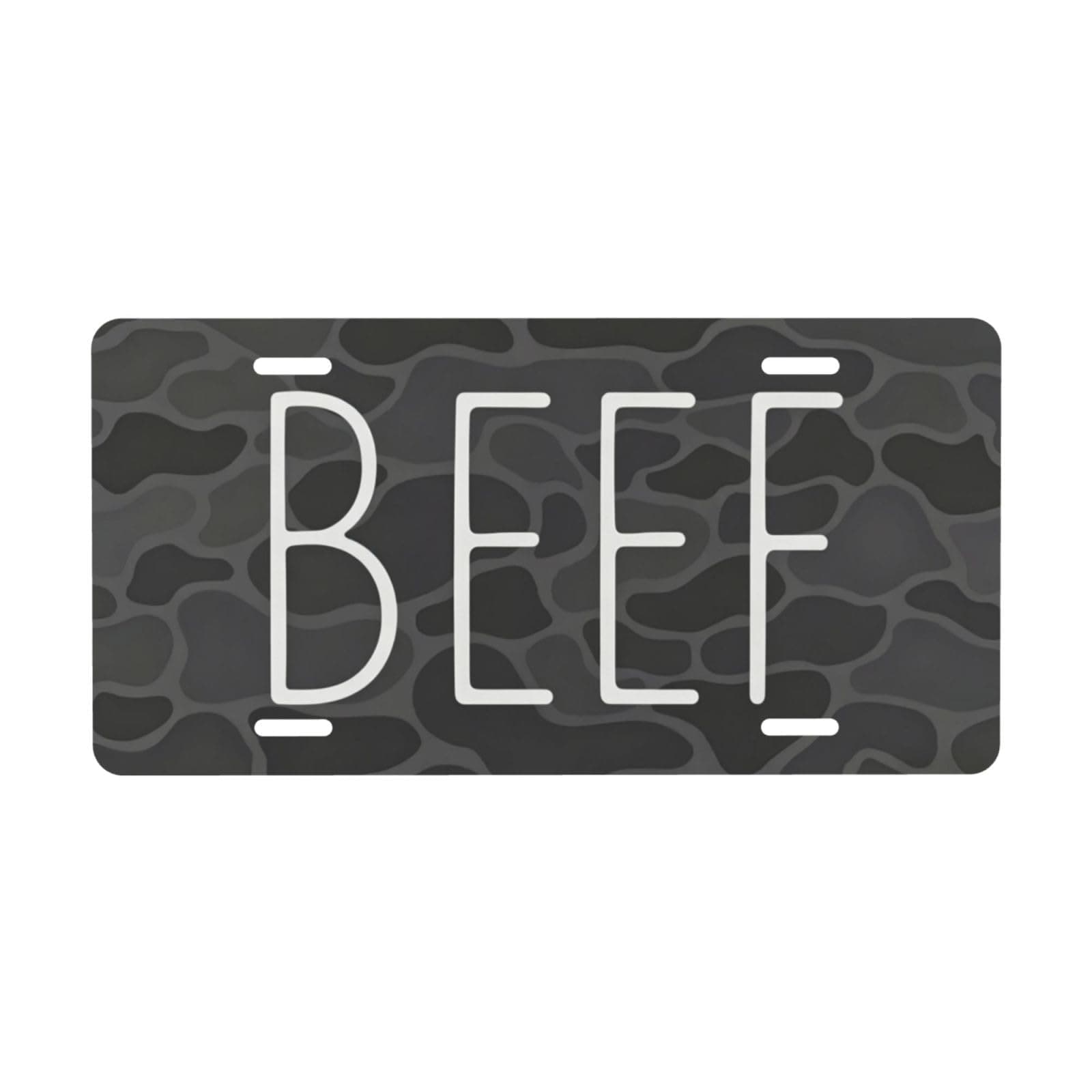 Beef Black Camo License Plate | Decorative, Metal Car Plate, Vanity Tag, Aluminum Novelty, Waterproof Colorfast 12×6 Inch chez Amazon US