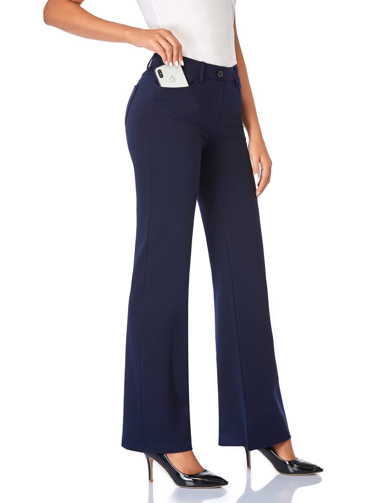 Tapata Women's 28''/30''/32''/34'' Stretchy Bootcut Dress Pants with Pockets Tall, Petite, Regular for Office Work Business chez Amazon US