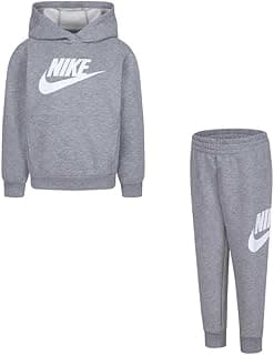 Nike Kids' Sportswear Club Fleece Pullover Hoodie and Joggers 2-Piece Outfit Set (Large Swoosh Logo)