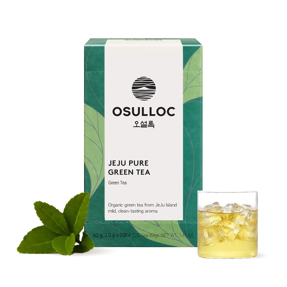 OSULLOC Pure Green Tea (Mild, Clean tasting Aroma), USDA Organic, Premium Blended Tea from Jeju, Tea Bag Series 20 count chez Amazon US