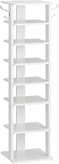 HOOBRO Vertical Meuble étagère à chaussures, 8 Tier Shoe Storage Organizer with Hooks, Narrow Meuble étagère à... chez Amazon Canada