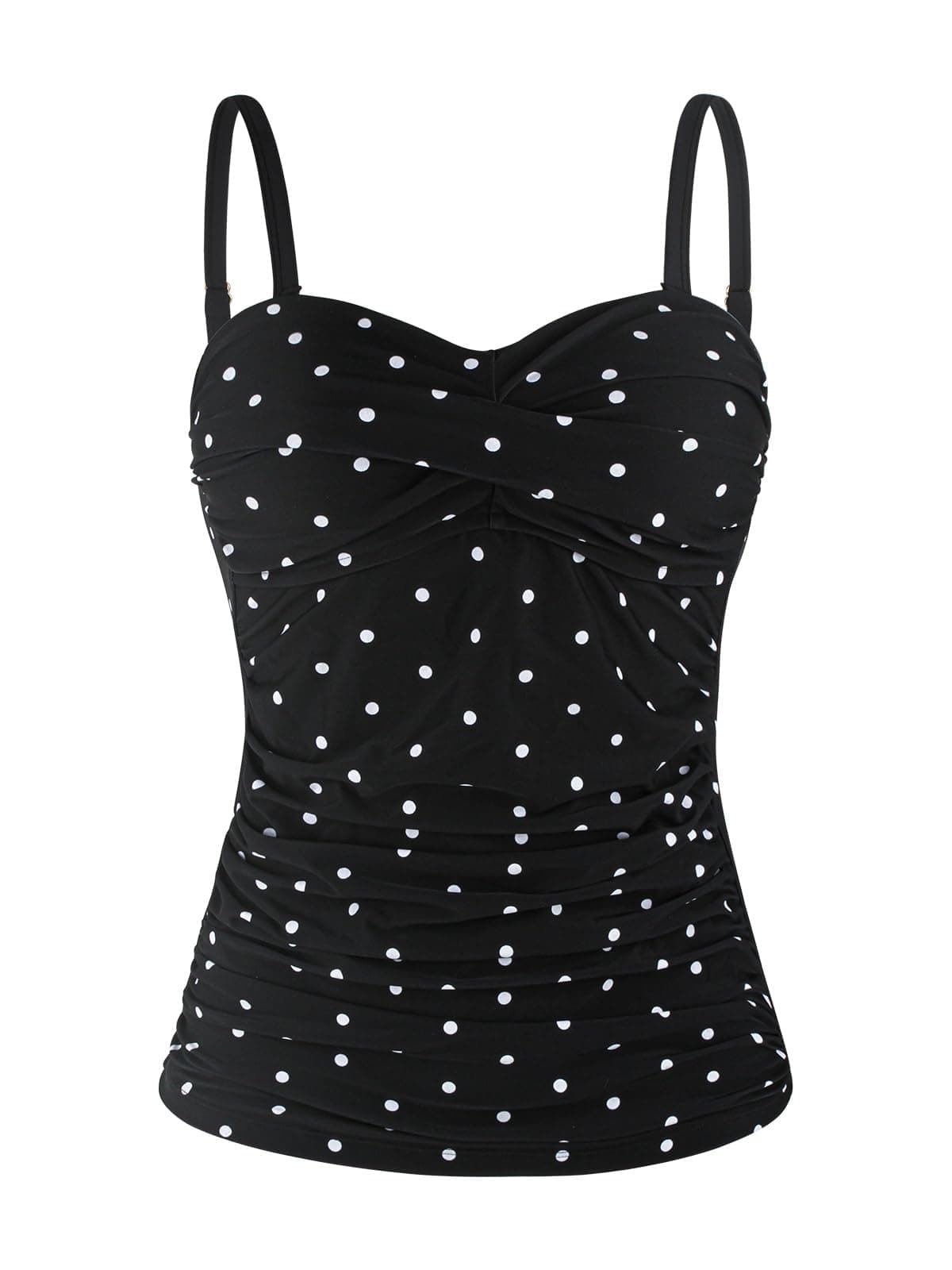 Ocean Blues Women's Twist Bandeau Swimsuit Top Ruched Tummy Control Tankini Top Only