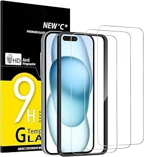NEW'C Lot de 3 protections d'écran en verre trempé pour iPhone 16,15 (6,1") avec outil d'installation facile inclus, compatible avec... chez Amazon Canada