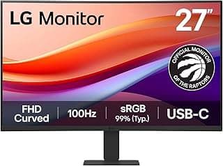 LG FHD Curved Monitor (27U421A) - 27” FHD (1920x1080), 100Hz, sRGB 99%, USB-C, Reader Mode, Flicker Safe, Dynamic Action Sync, Black... chez Amazon Canada
