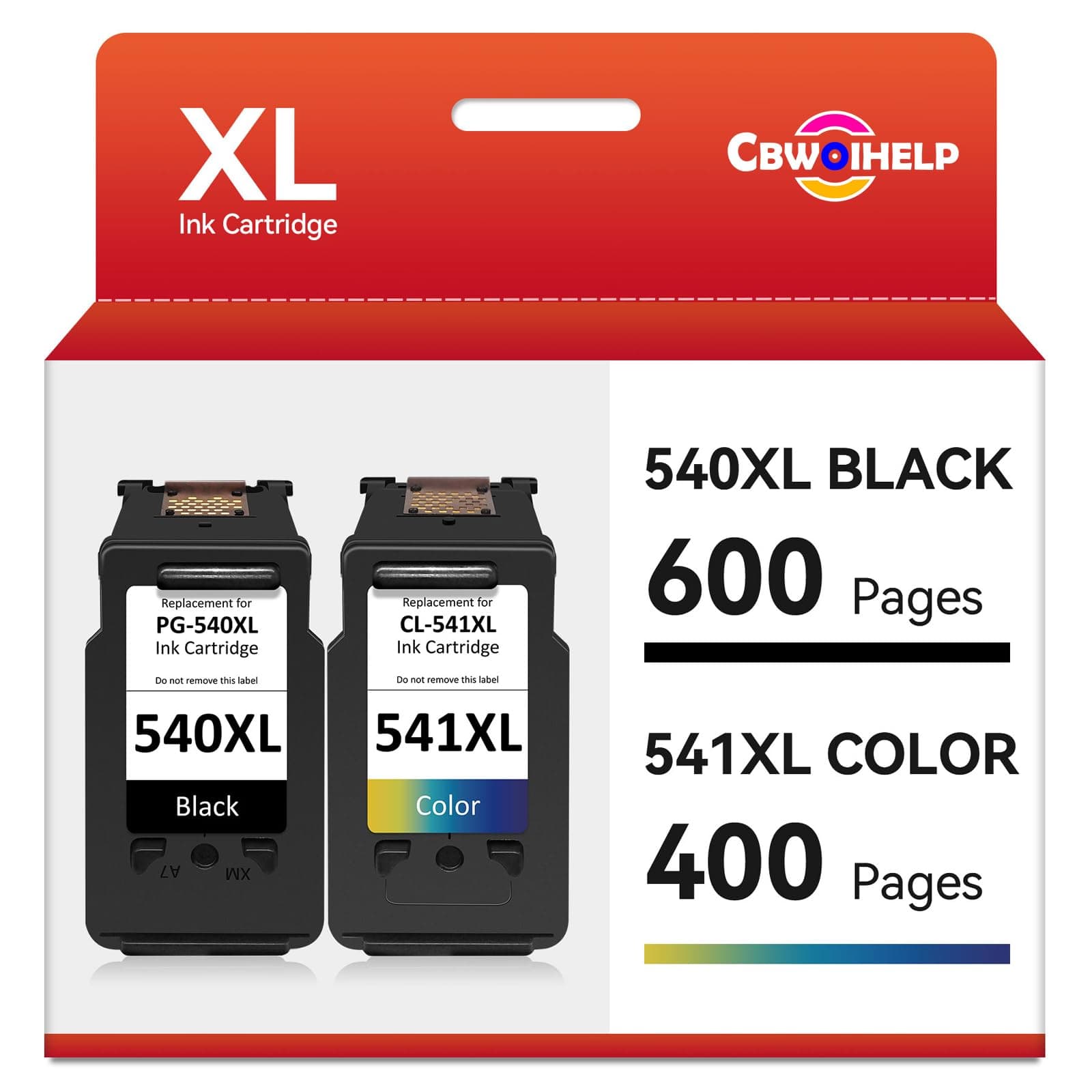 540 541 XL Ink Cartridges Combo Pack, Remanufactured PG-540 Black and CL-541 Colour for canon