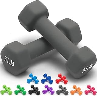 Portzon 8 Colors Options Compatible with Set of 2 Rubber Dumbbell Weight, 5-50 LB, Anti-Slip, Anti-roll, Hex Shape chez Amazon US