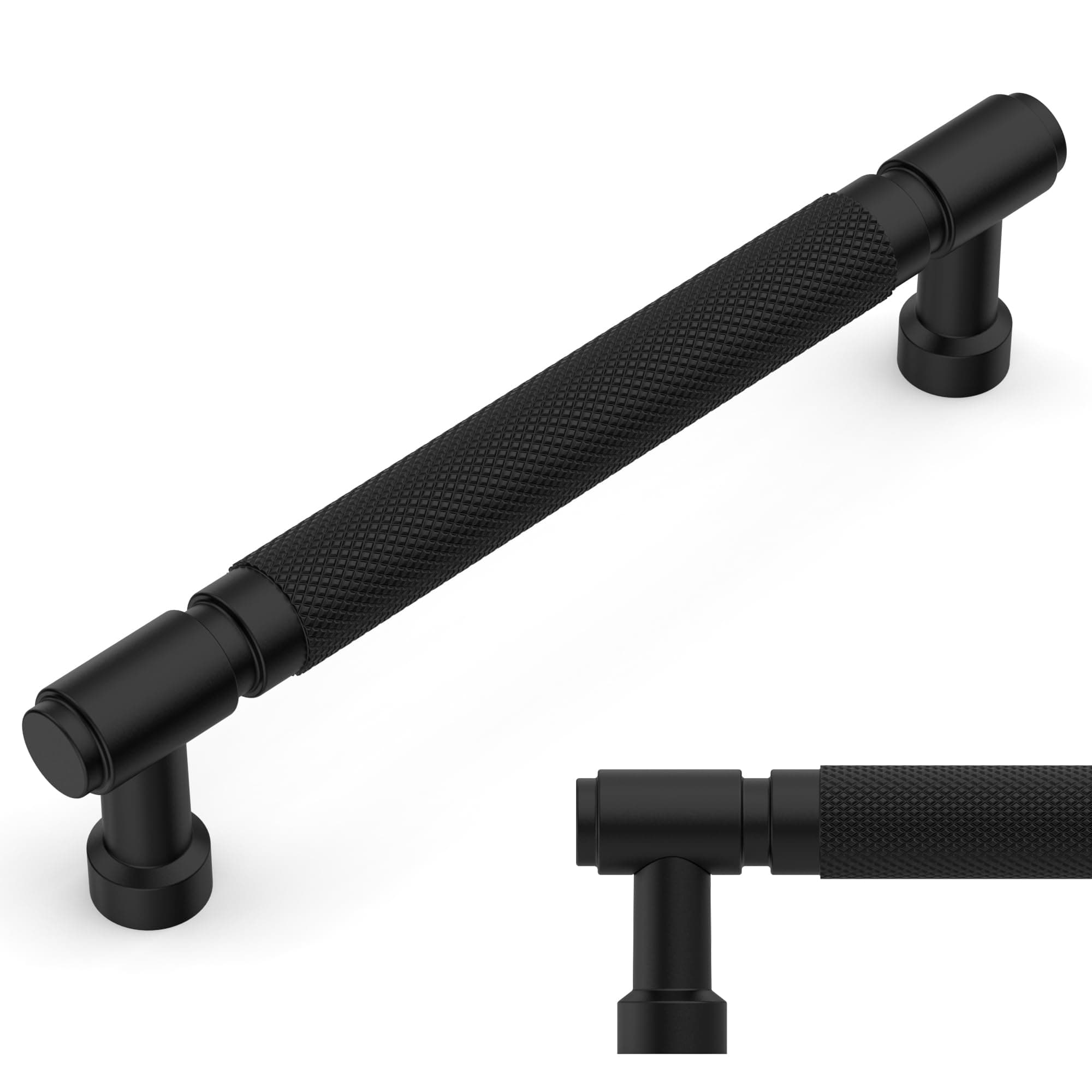 Amerdeco 10 Pack Matte Black knurled Cabinet Pulls 5" | Drawer Pulls Cabinet Hardware Kitchen Cabinet Handles for Bathroom ZH0072 chez Amazon US