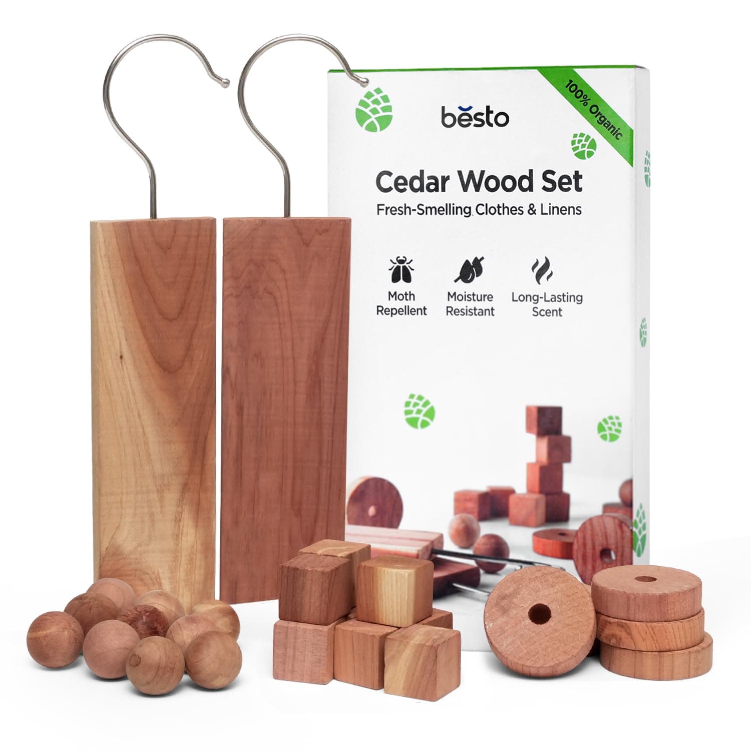 Cedarwood Moth Repellent for Wardrobes, 28 Pcs 100% Natural Cedar Wood Discs,