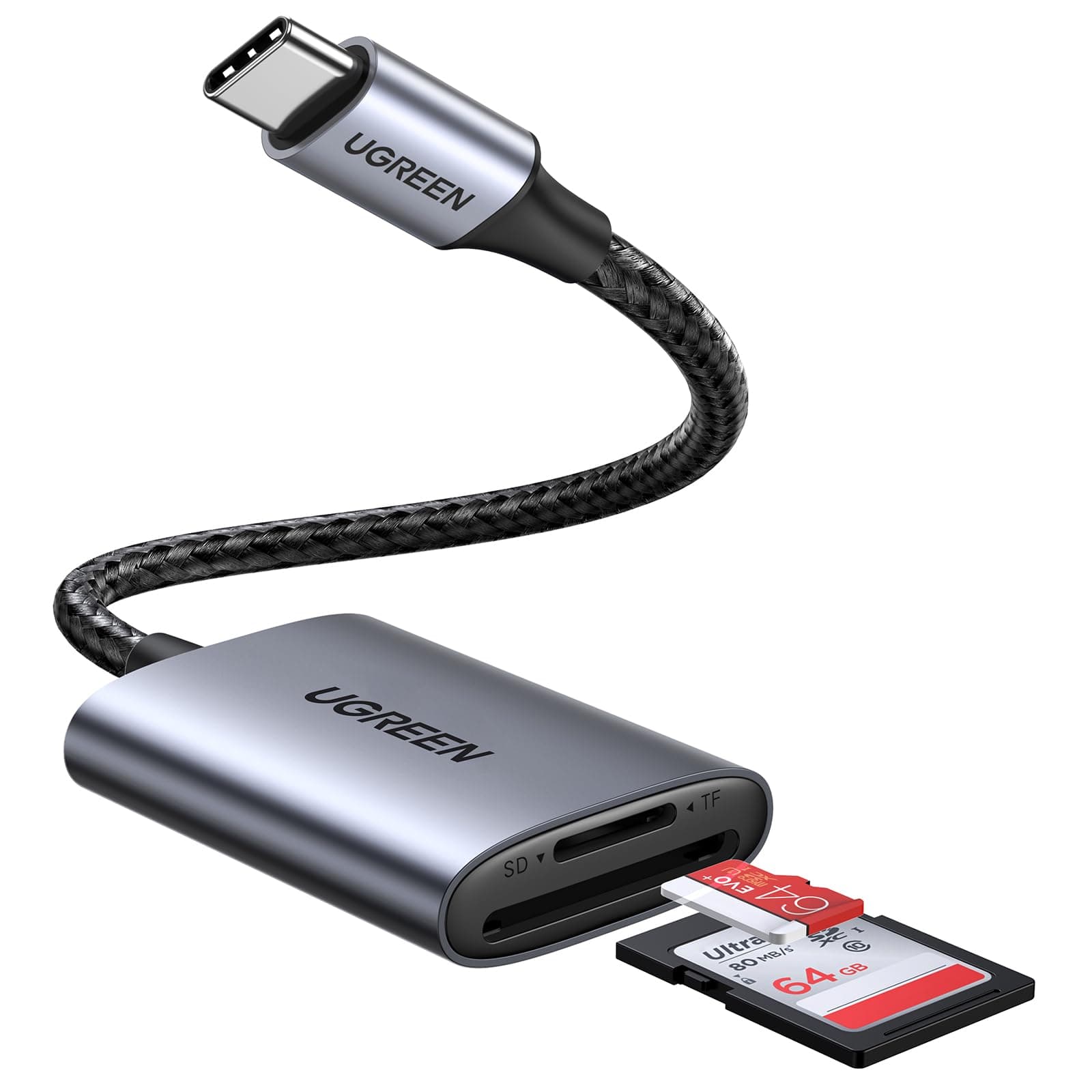 UGREEN SD Card Reader, USB C 170MB/s Adapter with Dual-Slot for TF/SD | Micro Memory Card Reader, Plug & Play, Compatible with iPhone...