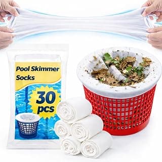 Sukh Lot de 30 paires de chaussettes pour écumoire de piscine - Chaussettes filtrantes pour piscine - Chaussettes filtrantes pour... chez Amazon Canada