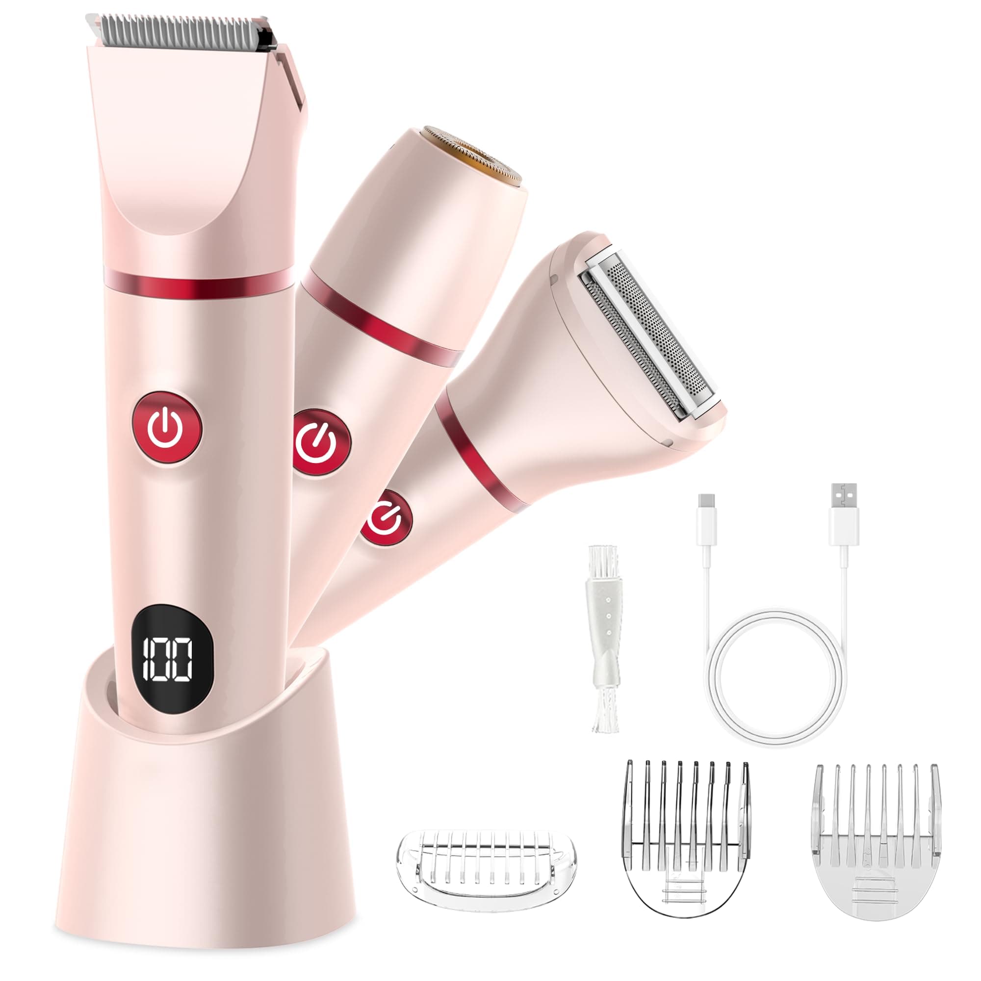 Bikini Trimmer for Women, Electric Razor for Pubic Hair 3-in-1, chez Amazon US